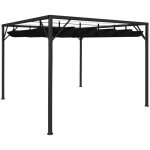 Vidaxl - chapiteau de jardin avec auvent rtractable 3x3 m anthracite