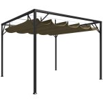 Chapiteau de jardin avec auvent rtractable 3x3m taupe 180 g / m vidaxl