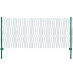 Cl�ture en grillage m�tallique avec poteaux acier 25x0, 5 m vert vidaxl