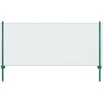 Clôture en grillage métallique avec poteaux acier 25x0, 5 m vert Clôture en grillage métallique avec poteaux acier 25x0, 5 m vert
