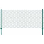 Clôture en grillage métallique avec poteaux acier 25x0, 75m vert Clôture en grillage métallique avec poteaux acier 25x0, 75m vert