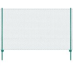 Cl�ture en grillage m�tallique avec poteaux acier 25x1, 5m vert vidaxl
