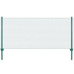 Vidaxl cl�ture en grillage m�tallique avec poteaux acier 25x1 m vert