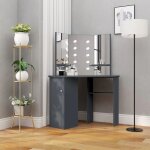 Coiffeuse d'angle avec led gris 111x54x141, 5 cm