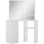 Vidaxl - coiffeuse d'angle table de maquillage lumire led blanc clair