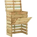 Composteur de jardin � lattes 80x50x100 cm bois de pin impr�gn�