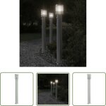 Vidaxl d�tecteur de mouvement - lampadaire d'ext�rieur avec capteur argent� acier inoxydable