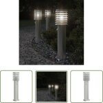 Vidaxl �clairage de porche - lampadaire d'ext�rieur avec capteur argent� acier inoxydable