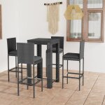 Vidaxl - ensemble de bar de jardin 5 pcs et coussins rsine tresse gris
