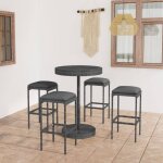 Ensemble de bar de jardin 5 pcs et coussins rsine tresse gris vidaxl