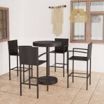 Vidaxl - ensemble de bar de jardin 5 pcs rsine tresse noir