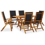 Vidaxl ? ensemble table et chaises de jardin 7 pcs ? bois d'acacia r�sistant aux intemp�ries ? chaises ...