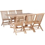 Vidaxl - ensemble � manger d'ext�rieur pliable 7 pcs bois solide de teck