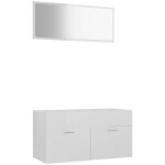 Ensemble de meubles de salle de bain 2 pcs blanc brillant vidaxl Ensemble de meubles de salle de bain 2 pcs blanc brillant vidaxl