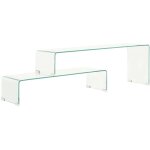 Vidaxl - ensemble de table basse 2 pcs 90x30x20 / 110x30x40cm verre tremp