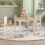 Vidaxl - ensemble de table et chaises pour enfants 3 pi�ces dans la chambre d'enfants de jeu en bois ...
