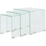 Vidaxl - ensemble de tables gigognes 3 pi�ces verre tremp� transparent