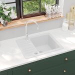 �vier de cuisine �vier � encastrer moderne, evier sous plan granit blanc vidaxl