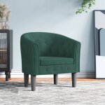 Vidaxl ? fauteuil cabriolet vert fonc� en velours ? dimensions 70x56x68 cm ? design � boutons tuft�s ...
