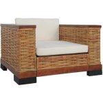 Vidaxl - fauteuil avec coussins marron rotin naturel