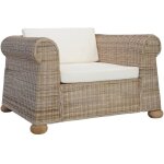 Vidaxl - fauteuil avec coussins rotin naturel