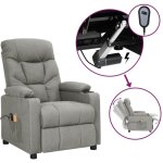 Vidaxl - fauteuil de massage �lectrique chaise de massage fauteuil design fauteuil relax gris clair tissu ...