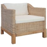 Vidaxl - fauteuil avec coussins rotin naturel