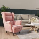 Fauteuil rose velours vidaxl