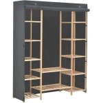 Garde - robe gris 135 x 40 x 170 cm tissu