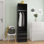 Vidaxl - garde - robe avec tiroirs noir 50x50x200 cm agglom�r�