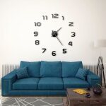 Horloge murale 3d design moderne 100 cm xxl noir vidaxl