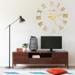 Horloge murale 3d design moderne dor� 100 cm xxl vidaxl