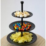 Excellent houseware - support de service 3 niveaux 36, 5 cm noir mat Excellent houseware - support de service 3 niveaux 36, 5 cm noir mat