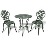 Ensemble de bistro 3 pcs aluminium coulé vert vidaxl Ensemble de bistro 3 pcs aluminium coulé vert vidaxl