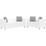 Vidaxl - jeu de canapé à 2 places et à 3 places cuir synthétique blanc Vidaxl - jeu de canapé à 2 places et à 3 places cuir synthétique blanc