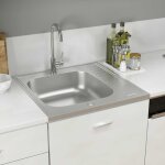 Vidaxl - jeu d'évier de cuisine et égouttoir argenté 600x600x155 mm inox Vidaxl - jeu d'évier de cuisine et égouttoir argenté 600x600x155 mm inox