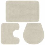 Jeu de tapis de salle de bain 3 pcs tissu blanc vidaxl Jeu de tapis de salle de bain 3 pcs tissu blanc vidaxl