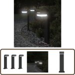 Lampadaires d'extrieur 3pcs noir aluminium moul sous pression - lampadaire exterieur - clairage extrieur ...