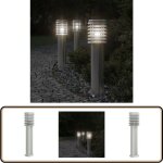 Lampadaire d'extérieur argenté 60 cm acier inoxydable - lampadaire exterieur - Éclairage extérieur - ... Lampadaire d'extérieur argenté 60 cm acier inoxydable - lampadaire exterieur - Éclairage extérieur - ...