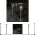 Lampadaire d'extérieur argenté 60 cm acier inoxydable - lampadaire exterieur - Éclairage extérieur - ... Lampadaire d'extérieur argenté 60 cm acier inoxydable - lampadaire exterieur - Éclairage extérieur - ...