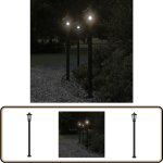 Lampadaire d'extrieur noir 120 cm acier inoxydable - lampadaire exterieur - clairage extrieur - lampe ...