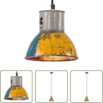 Vidaxl abat - jour en fer - lampe suspendue industrielle 25 w multicolore ronde 17 cm e27