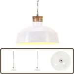 Lampe suspendue industrielle 58 cm blanc e27 - lampe suspension - lampadaire - clairage intrieur - ...