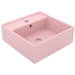 Vidaxl - lavabo carr� de luxe � trop - plein rose mat 41x41 cm c�ramique