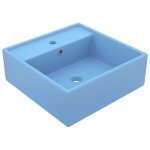 Vidaxl - lavabo carr� � trop - plein bleu clair mat 41x41 cm c�ramique