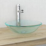 Lavabo verre tremp� 42 cm transparent vidaxl