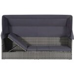 Vidaxl - lit de jardin avec auvent gris 205x62 cm r�sine tress�e
