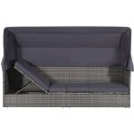 Vidaxl - lit de jardin avec auvent gris 205x62 cm r�sine tress�e