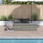 Vidaxl - lit de jardin gris 195x60 cm r�sine tress�e