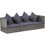Vidaxl - lit de jardin gris 200x60 cm r�sine tress�e